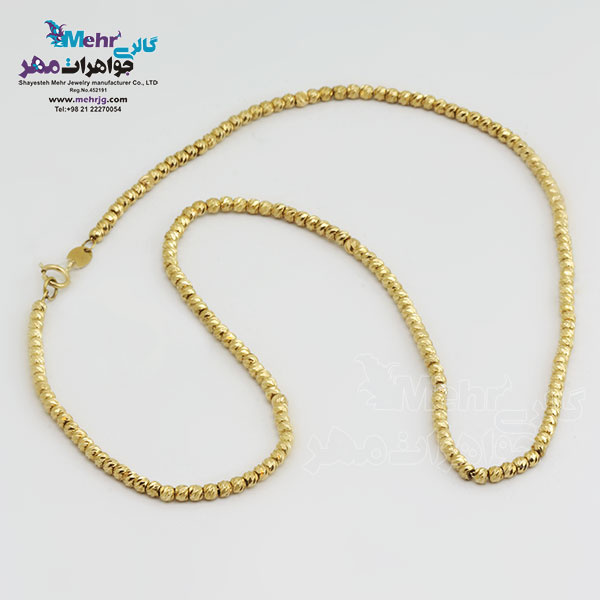 گردنبند طلا - طرح گوی تراش
