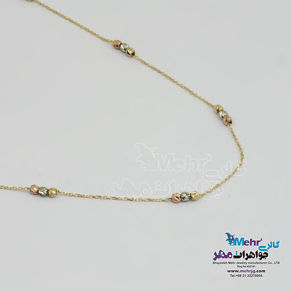 گردنبند طلا - طرح گوی تراش