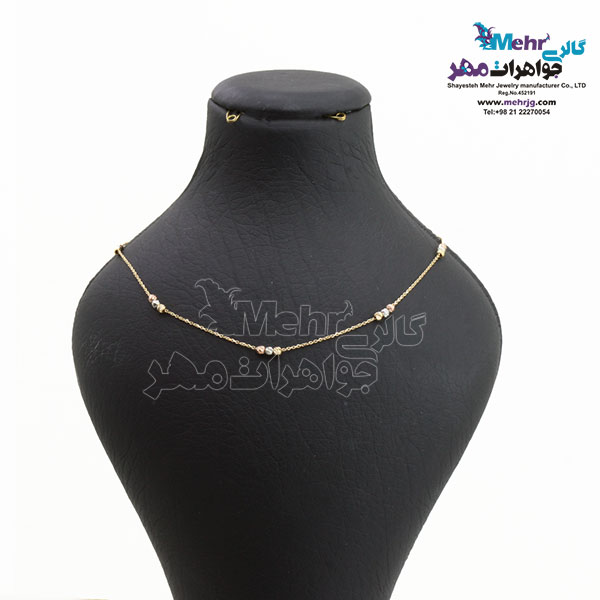 گردنبند طلا - طرح گوی تراش