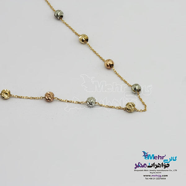 گردنبند طلا - طرح گوی تراش
