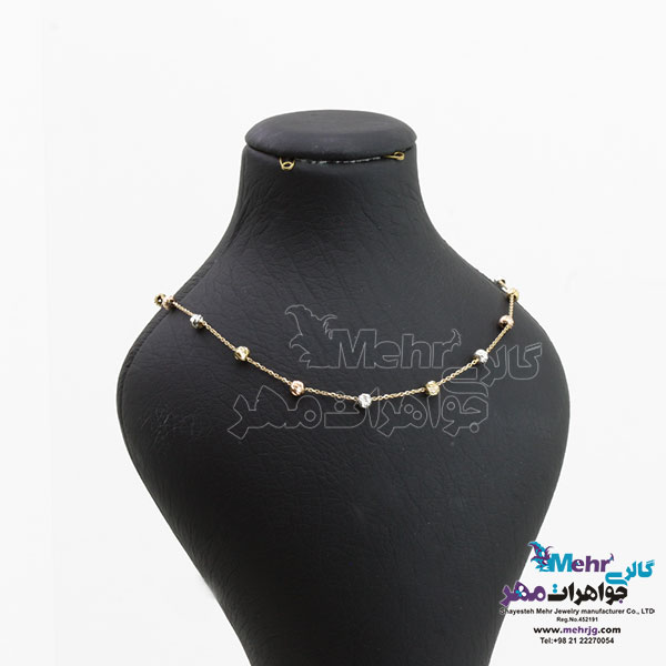 گردنبند طلا - طرح گوی تراش