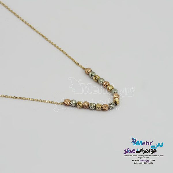 گردنبند طلا - طرح گوی تراش