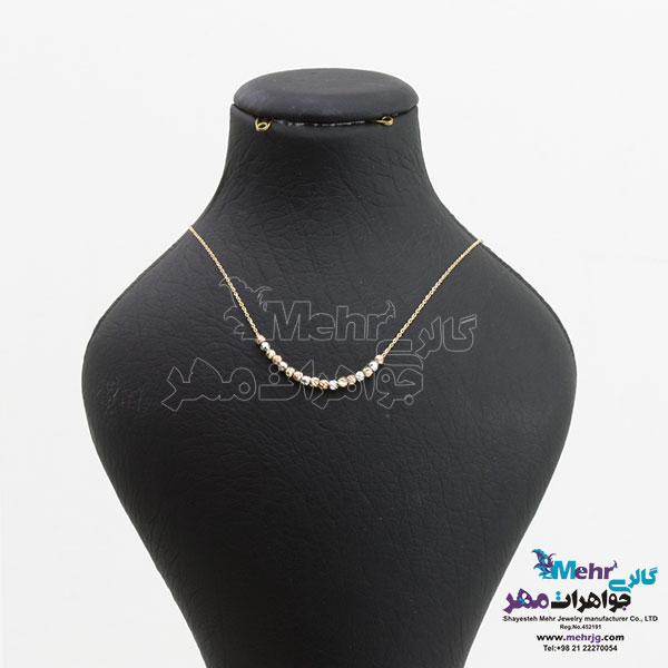 گردنبند طلا - طرح گوی تراش