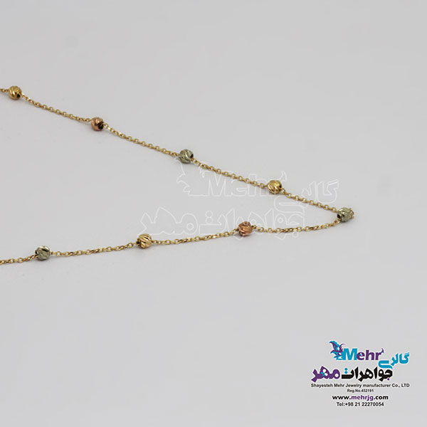 گردنبند طلا - طرح گوی تراش