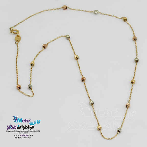 گردنبند طلا - طرح گوی تراش