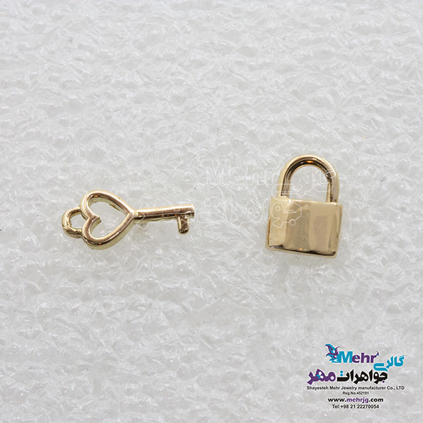 گوشواره طلا - طرح کلید و قفل
