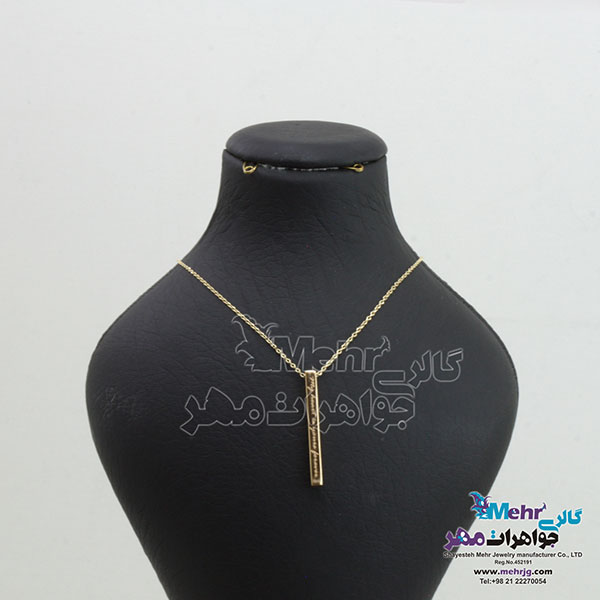 گردنبند طلا - طرح مکعب عشق