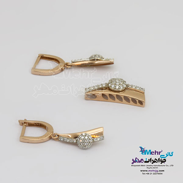 نیم ست طلا – آویز و گوشواره - طرح هندسی