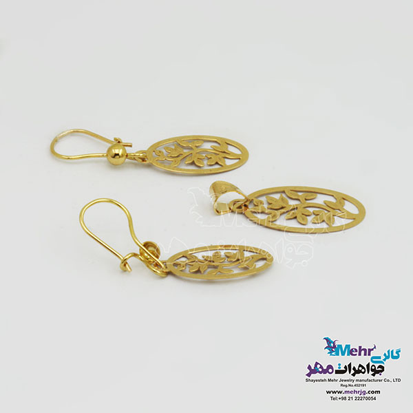 نیم ست طلا – آویز و گوشواره - طرح شاخه