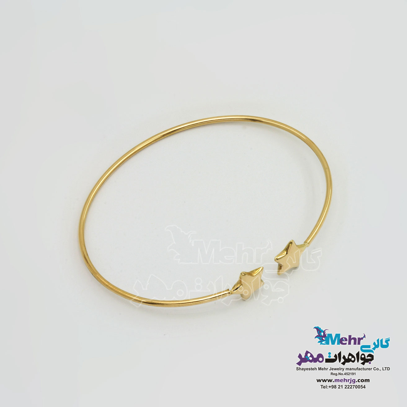 دستبند النگویی طلا - طرح ستاره
