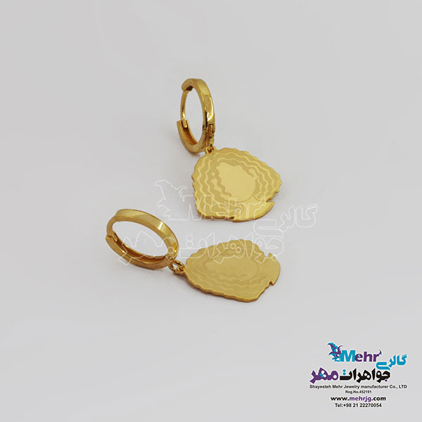 گوشواره گیره ای طلا - طرح گیسو