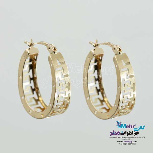 گوشواره حلقه ای طلا - طرح ورساچه