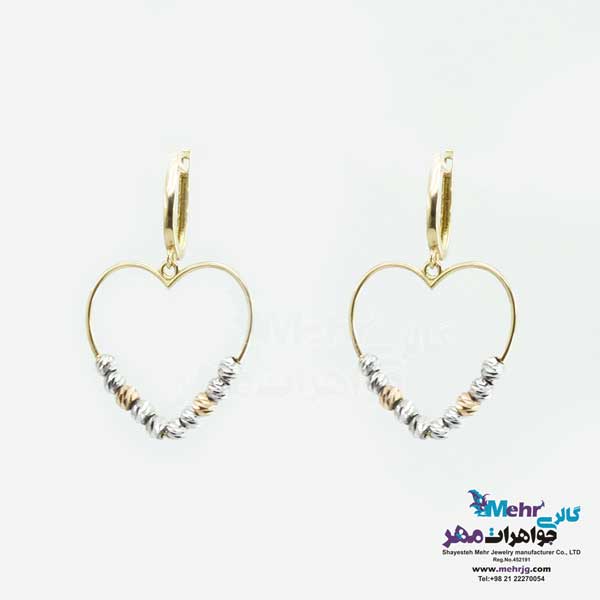 گوشواره گیره ای طلا - طرح قلب