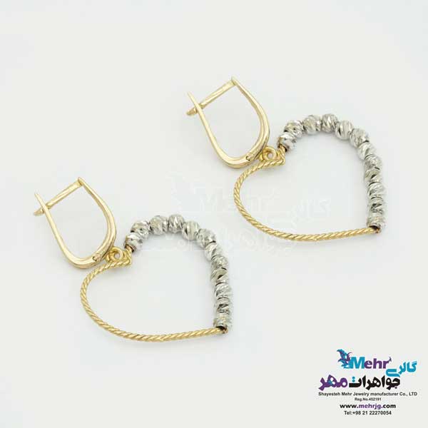 گوشواره گیره ای طلا - طرح قلب