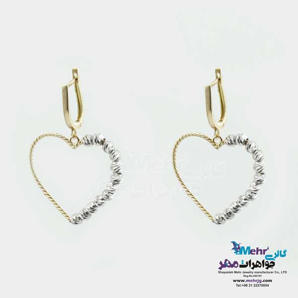 گوشواره گیره ای طلا - طرح قلب