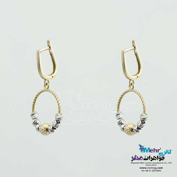 گوشواره گیره ای طلا - طرح هندسی