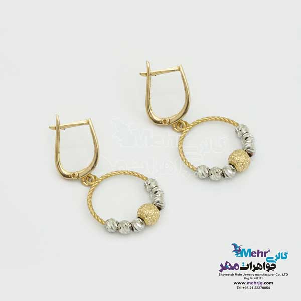 گوشواره گیره ای طلا - طرح هندسی