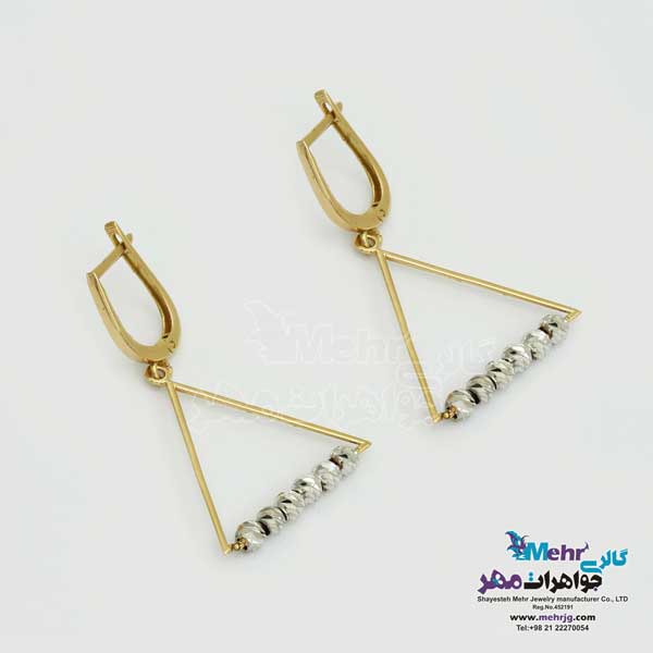 گوشواره گیره ای طلا - طرح هندسی