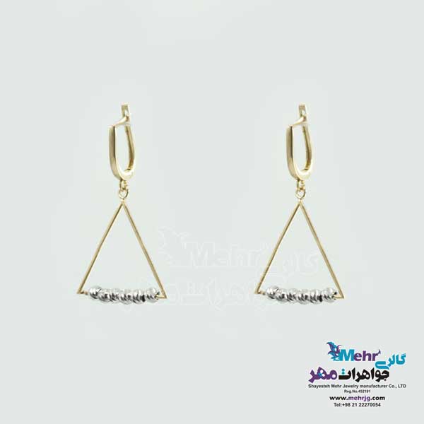 گوشواره گیره ای طلا - طرح هندسی