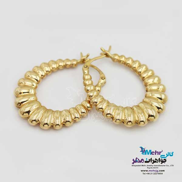 گوشواره گیره ای طلا - طرح صدفی