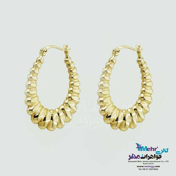 گوشواره گیره ای طلا - طرح صدفی