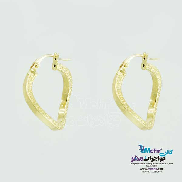 گوشواره گیره ای طلا - طرح ورساچه