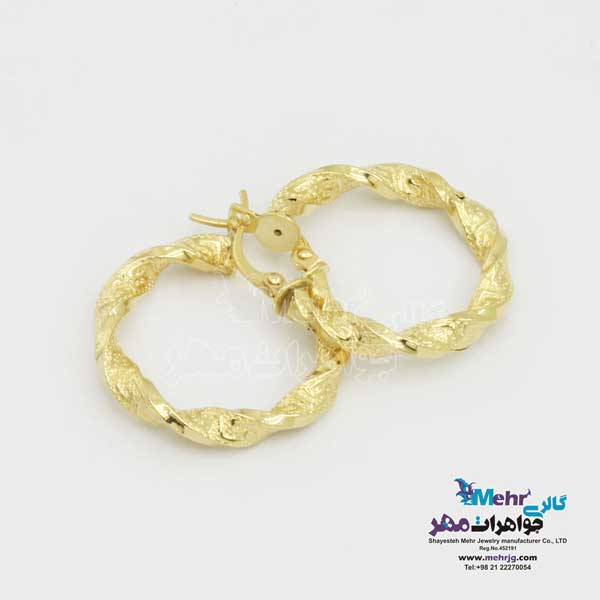 گوشواره گیره ای طلا - طرح ورساچه