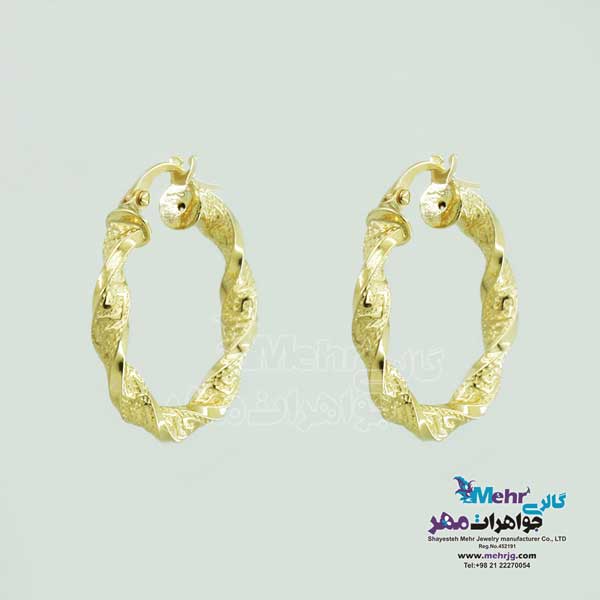 گوشواره گیره ای طلا - طرح ورساچه