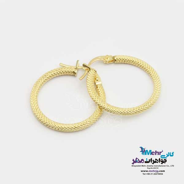 گوشواره گیره ای طلا - طرح تراش