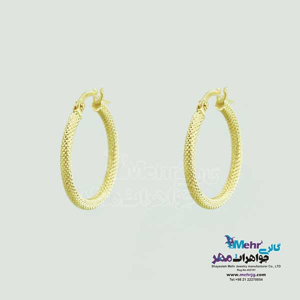 گوشواره گیره ای طلا - طرح تراش