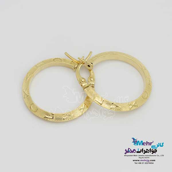 گوشواره گیره ای طلا - طرح لویی ویتون