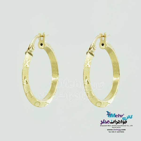 گوشواره گیره ای طلا - طرح لویی ویتون