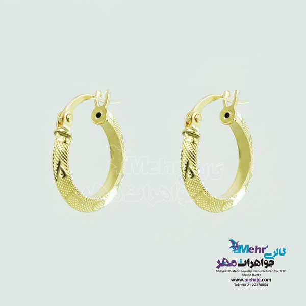 گوشواره گیره ای طلا - طرح لویی ویتون