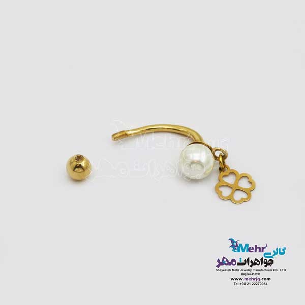 پیرسینگ طلا – طرح شبدر چهار برگ