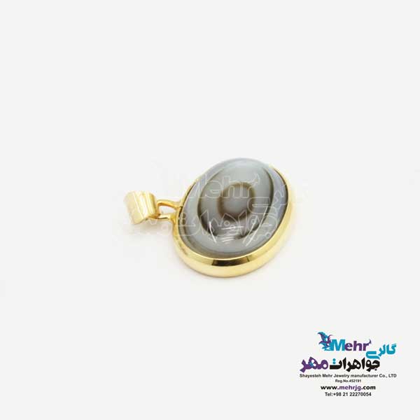 آویز طلا - سنگ عقیق