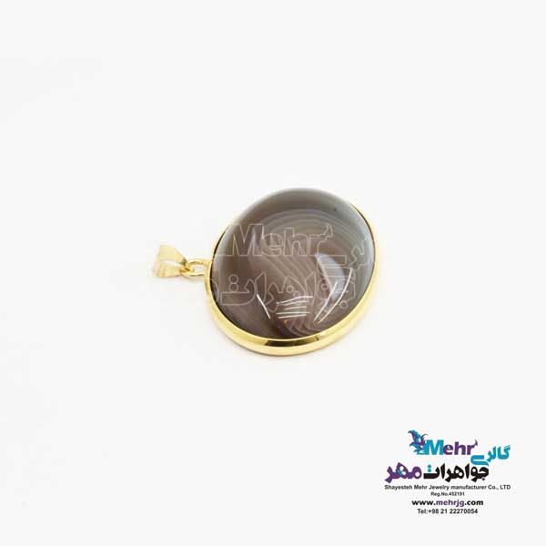 آویز طلا - سنگ عقیق