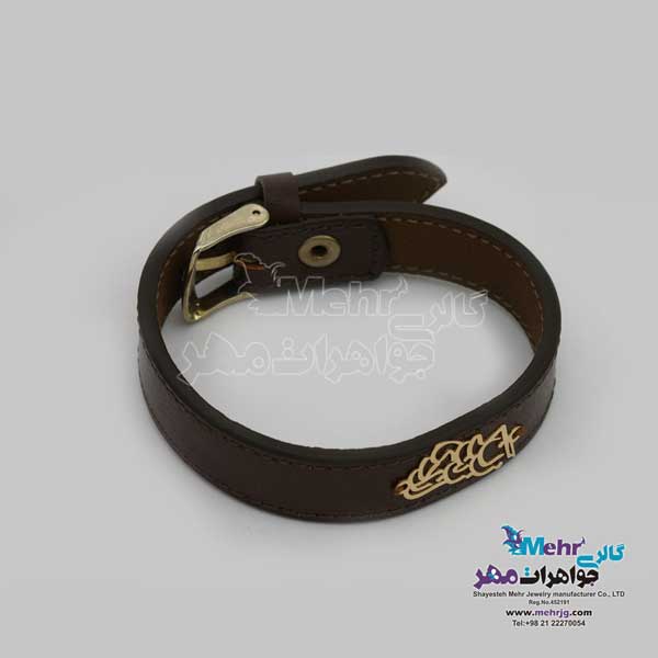دستبند طلا و چرم - طرح زن زندگی آزادی