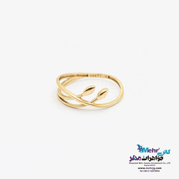 انگشتر طلا - طرح برگ
