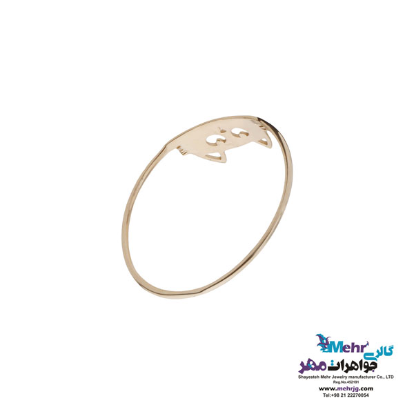 انگشتر طلا - طرح گربه