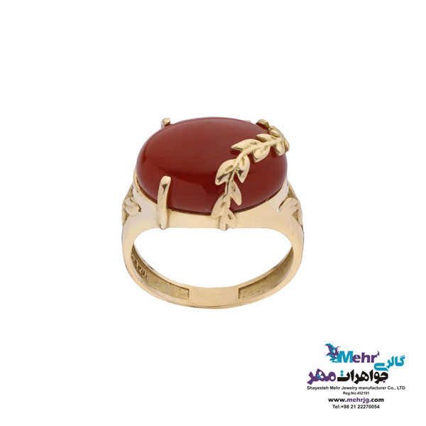 انگشتر طلا - طرح برگ