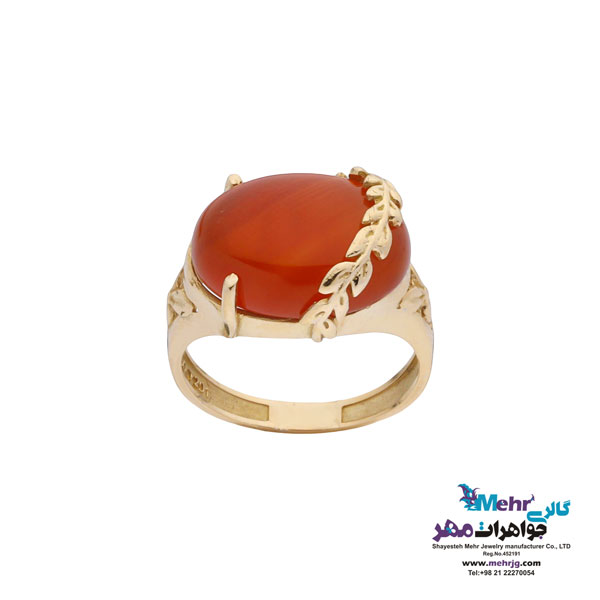 انگشتر طلا - طرح برگ