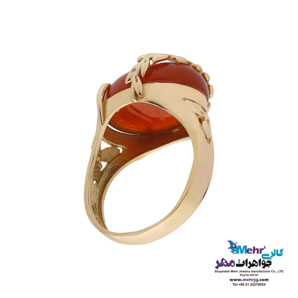 انگشتر طلا - طرح برگ