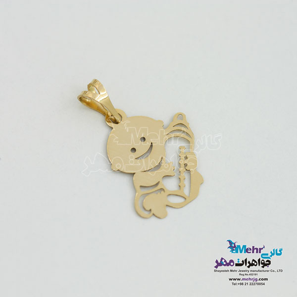 آویز طلا - طرح نوزاد و شیشه شیر
