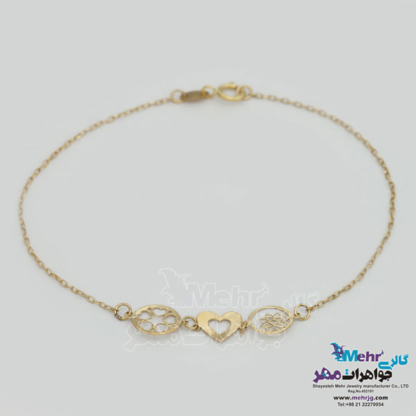 دستبند طلا - طرح قلب