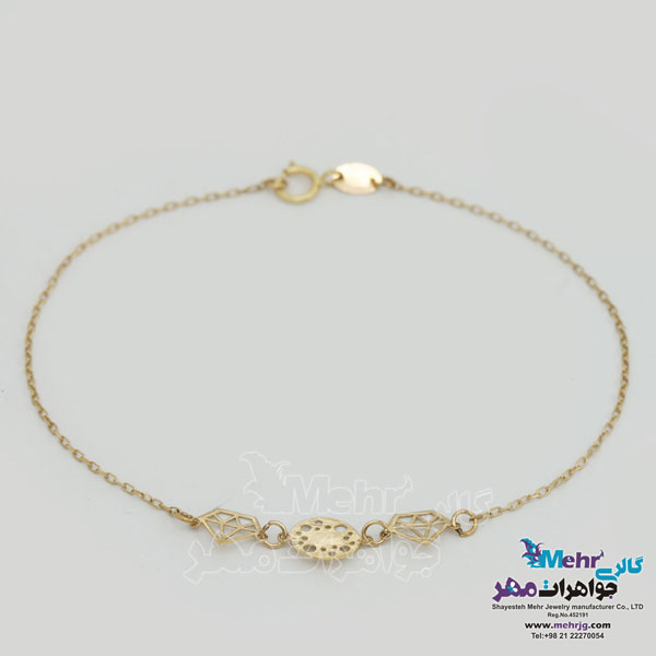 دستبند طلا - طرح الماس