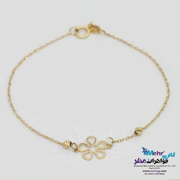 دستبند طلا - طرح گل