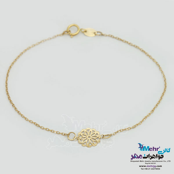 دستبند طلا - طرح گل