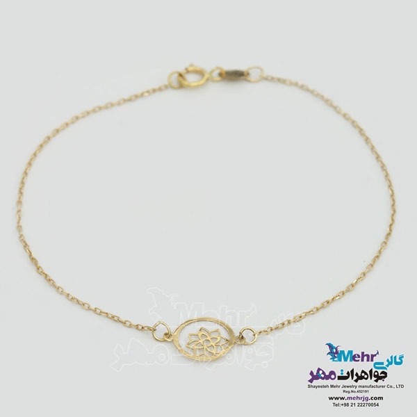 دستبند طلا - طرح گل