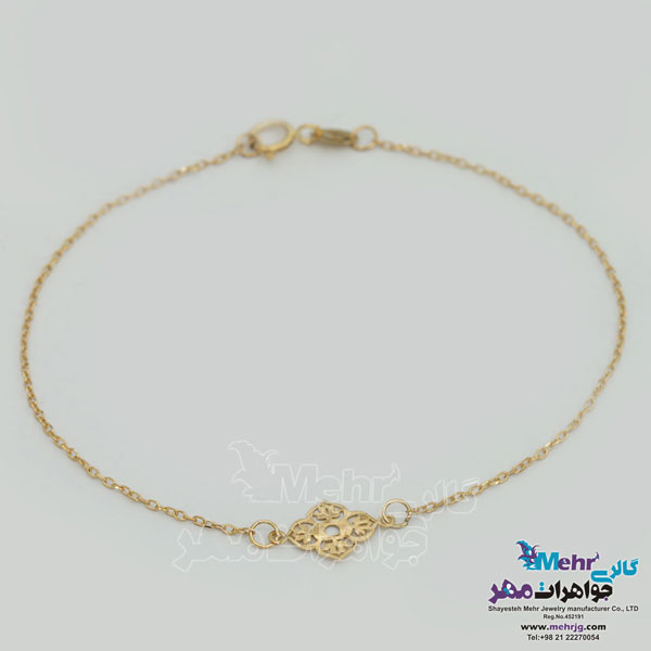 دستبند طلا - طرح گل