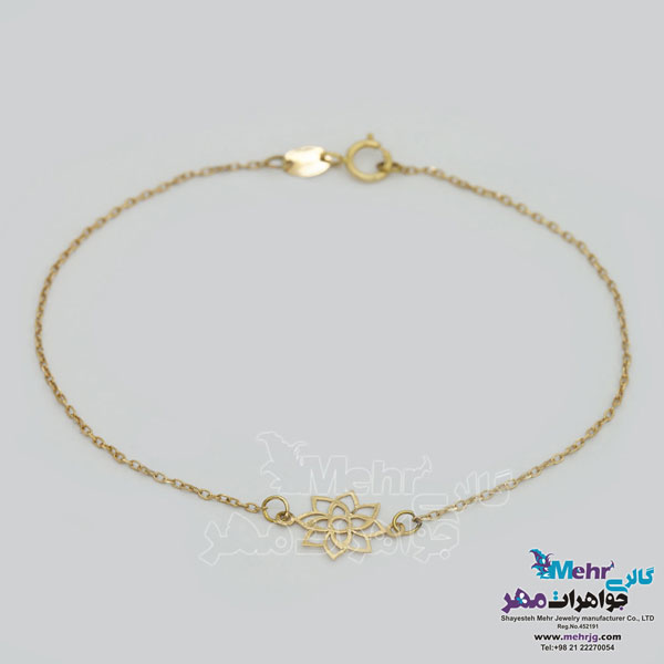 دستبند طلا - طرح گل